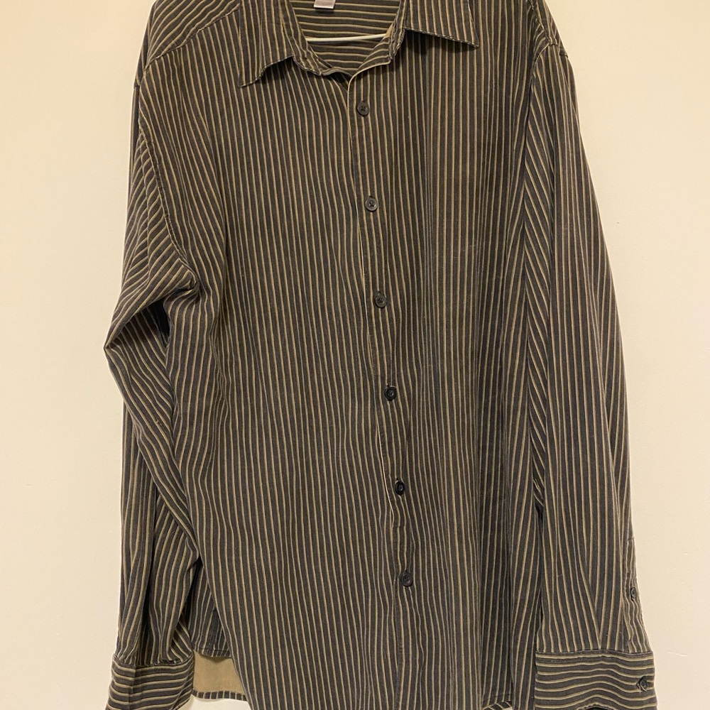 Classic Black and White Striped Men's Shirt